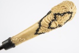 Ornate carved Ivory Handle for either a cane or umbrella, very finely carved, 5 1/2