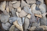 Large cardboard tray Collection of over 100 pieces of Arrowheads and Flint, mostly found in the Hami