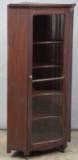 Unique antique walnut Corner Cabinet, built on a 45 degree angle, measures 27