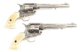 Matched pair of fancy Prop Guns, both are fashioned after a Colt Single Action, 7