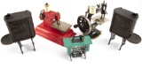 Collection of five vintage, miniature Items to include:  Three miniature Sewing Machines, two are Si