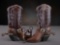 A fine miniature pair of tall top Western Boots marked 