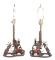 Matched pair of custom made Pistol Lamps, (table lamps), made from 