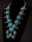 Silver and Turquoise Squash Blossom with Naja Pendant, 10 silver tulips, single to double strand sil