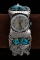 Beautiful mans Sterling & Turquoise Watch Cuff, maker marked 