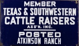 A pair of raised porcelain Ranch Gate Signs, one is for the 