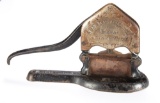 Cast Iron and nickel finish Tobacco Cutter advertising 