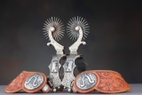 Most unusual pair of double mounted Spurs by noted West Bountiful, Utah Bit and Spur Makers Lytle &
