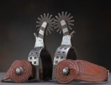 A fine pair of double mounted Spurs by the noted Oklahoma Bit and Spur Maker the late Louis Bryant (