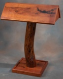 Heavy, custom made wooden pedestal Saddle Stand made from Texas Mesquite, 40