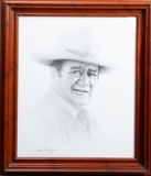 Large framed print taken from a charcoal drawing of 