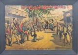 Vintage framed color Lithograph marked lower right 