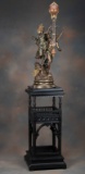 American Victorian, ornate Pedestal in original black ebonized finish, circa 1890. Pedestal is 39 1/