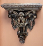 Incredible high quality antique Bronze Wall Shelf, circa 1890-1910, heavy, fancy brackets with winge