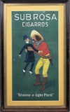 Vintage framed Cigar Advertising Lithograph titled 