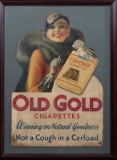 Vintage framed Cigarette Advertising Die-Cut  titled 