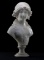 Beautiful vintage hand carved marble Bust of Victorian Lady, 23 1/2