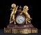 Beautiful French Mantle Clock, marble & Dore Bronze, circa 1900, porcelain