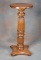 Antique oak Pedestal, circa 1900s, with fancy reeded column, 36