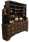 Antique two-piece Apothecary Wall Cabinet, with 32 storage drawers in base,