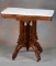 Beautiful antique, East Lake style Victorian Walnut, marble top Lamp Table,