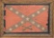 Framed Confederate Flag, very fragile. Flag is marked 