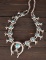Silver and turquoise Squash Blossom Necklace with 12 turquoise inlaid tulip