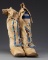 Pair of vintage, tall top, doe skin and beaded front Moccasins, very fragil
