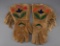 Pair of Wild West beaded Gauntlets with fringed border, circa 1920s, showin