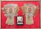 Fancy framed pair of Wild West beaded and fringed doe skin Gauntlets with f