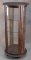 Oak curved glass Display Case, not antique, maybe 25 years old, 22 1/2