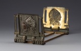 Beautiful antique, embossed brass adjustable Bookends, circa 1920s-1930s, w