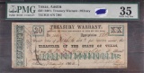 Austin, Texas $20.00 Treasury Warrant dated 1863, for Military Service to a