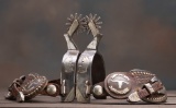 A pair of single mounted Spurs by noted Bonham, Texas Bit and Spur Maker Ro