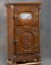 Scarce, antique oak Dining Room Ice Box, circa 1900-1910, with rope twist columns on claw feet, lion
