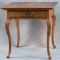 Beautiful antique quarter sawn oak, oversized Lamp Table with fancy carved skirt with drawer, circa