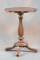 Antique quarter sawn oak pedestal Lamp Table, circa 1910, footed base with reeded column, 23 1/2
