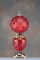 Antique Gone With The Wind style red Table Lamp, circa 1890-1900, originally in oil but has been pro