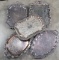 This lot will consist of five ornate antique silver plate, footed Serving Trays. All have ornate dou