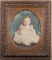 Beautiful hand tinted photograph of baby in antique Frame, circa 1900-1910, frame measures 25 1/4