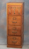 Unique antique quarter sawn oak 6 drawered Filing Cabinet, circa 1910-1920. Drawers are complete wit