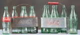 Two metal Coca Cola Six Pack Carriers marked 