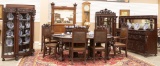 A magnificent 10 piece antique mahogany figural carved Dining Room Set attributed to R.J. Horner, ci