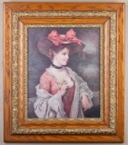 Beautiful antique oak and gilded Picture Frame, circa 1900-1910, excellent condition, 26