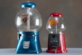 This lot consists of the following two coin-op Dispensers: (1) Blue 1 cent Gumball Machine with part