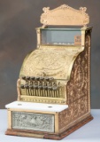 Antique brass National Cash Register, Model 313, with brass 