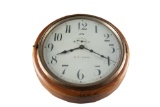 Antique Seth Thomas, oak case Gallery Clock, spring driven movement with sweep second hand, 15
