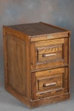 Modern two drawer oak File Cabinet made by Jefferson, Santa Cruz. Excellent condition, 29