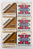 This lot consists of 6 factory boxes manufactured by Federal and Western of 12 gauge shotgun Shells,
