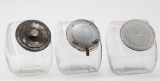 Vintage  glass Cookie Jars, one is marked 